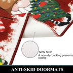 Christmas Kitchen Rug Set of 2 Farmhouse Kitchen Floor Mat Carpet No Slip Christmas Kitchen Mat Set for Floor Door Mat Runner Rug Machine Washable, 32"X20"+20"X59"
