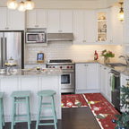 Christmas Kitchen Rug Set of 2 Farmhouse Kitchen Floor Mat Carpet No Slip Christmas Kitchen Mat Set for Floor Door Mat Runner Rug Machine Washable, 32"X20"+20"X59"