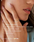 14K Gold Plated Solid 925 Sterling Silver CZ Simulated Diamond Stackable Ring Eternity Bands for Women