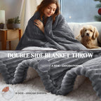 62"X84" Heated Electric Blanket Fast Heating Lap Flannel Blankets, 1/2/4/6/8 Hours Auto-Off 10 Heat Level Winter Throw Blankets, Over-Heat Protection Flannel Heater Throws, Machine Washable, Grey