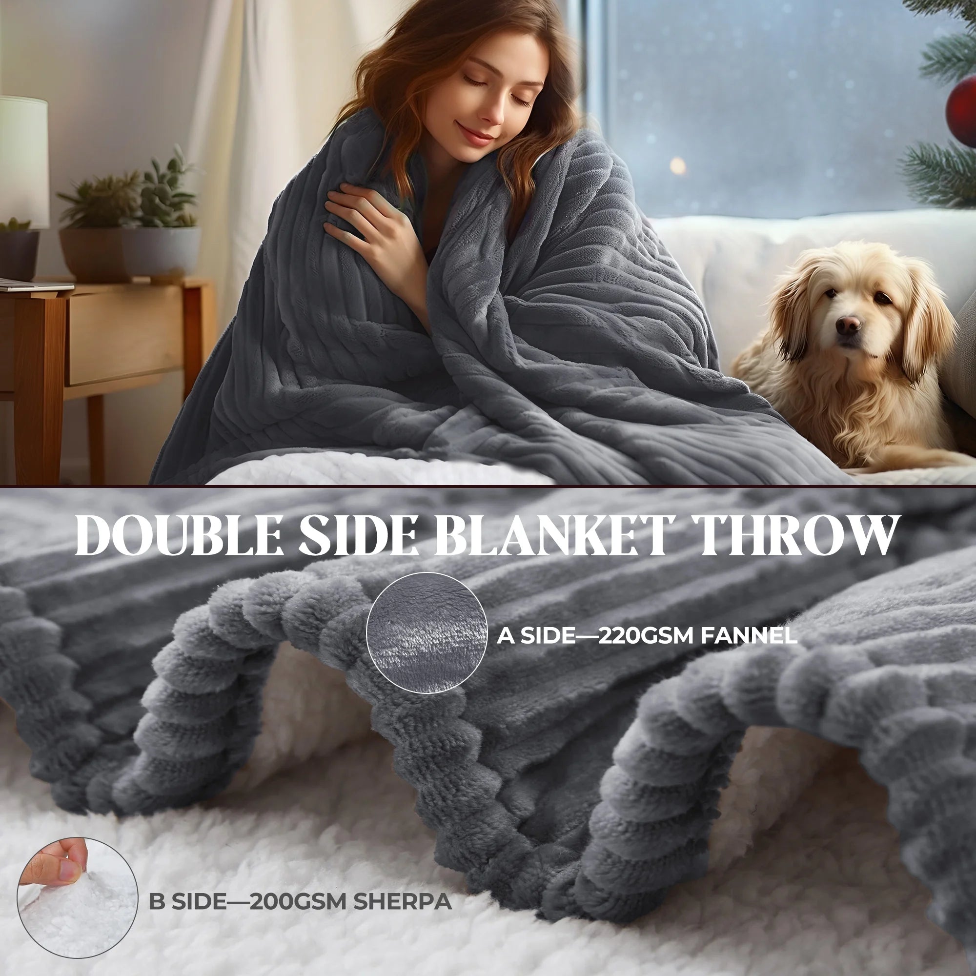 62"X84" Heated Electric Blanket Fast Heating Lap Flannel Blankets, 1/2/4/6/8 Hours Auto-Off 10 Heat Level Winter Throw Blankets, Over-Heat Protection Flannel Heater Throws, Machine Washable, Grey