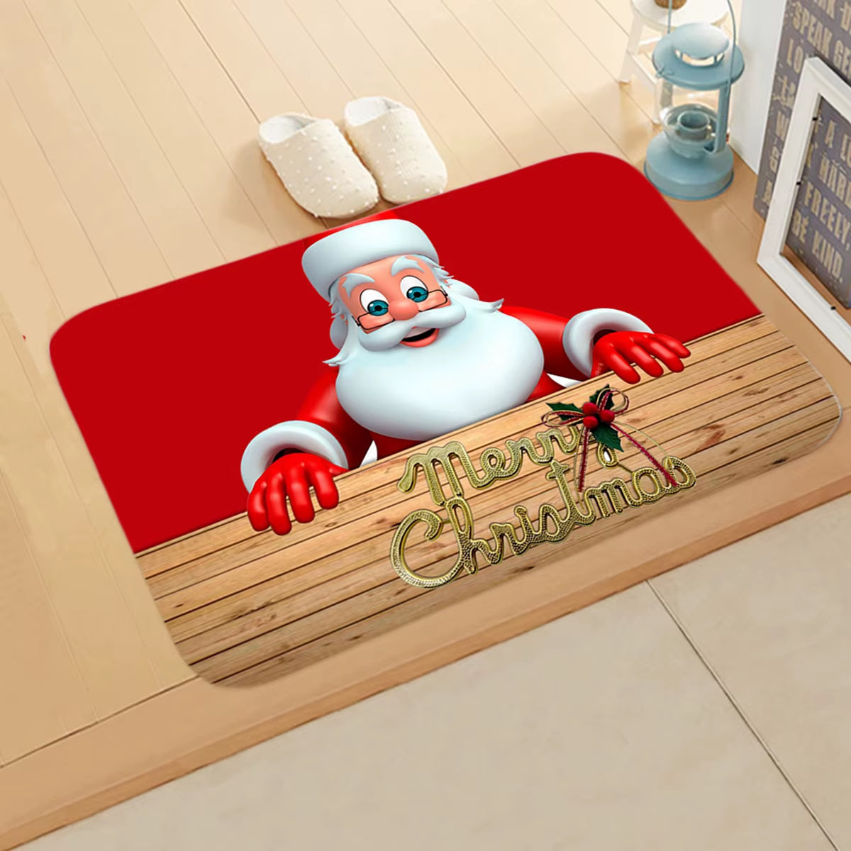 Christmas Door Mat Santa Claus Outdoor Carpet Merry Christmas Decorations for Home 2025 Navidad Xmas Ornament New Year 2026