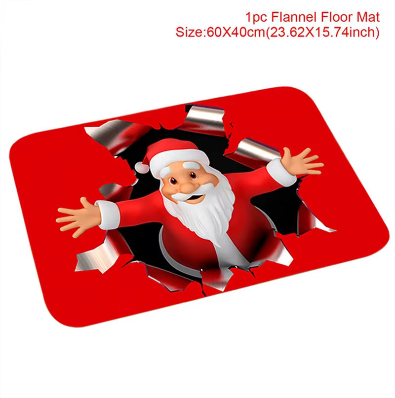 Christmas Door Mat Santa Claus Outdoor Carpet Merry Christmas Decorations for Home 2025 Navidad Xmas Ornament New Year 2026