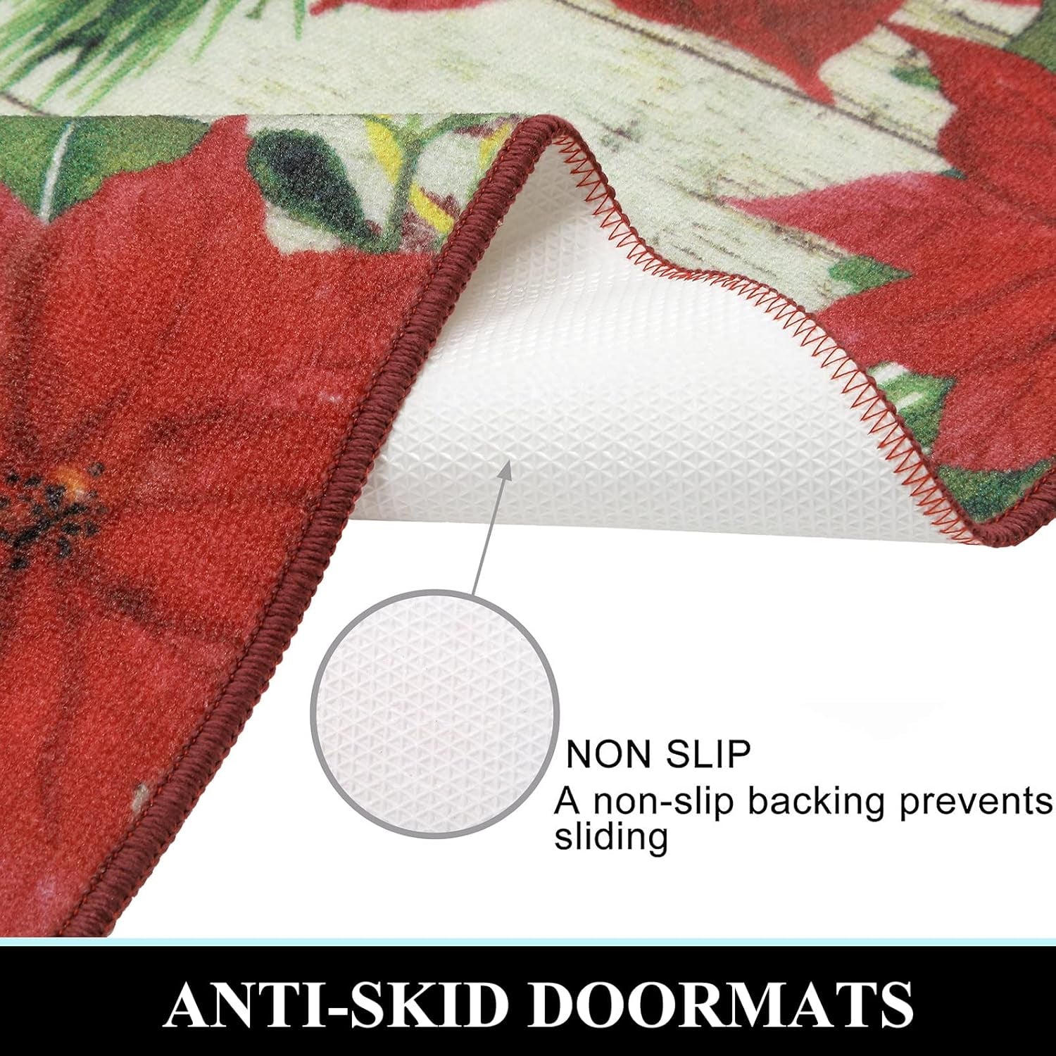 Christmas Kitchen Mats and Rugs Runner Set 2 Pieces Non Slip Kitchen Floor Rug Carpet Indoor Outdoor Floor Mat for Kitchen Sink,Laundry Room,Christmas Decorations